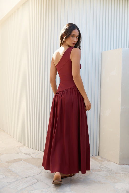 Lexi Love One Shoulder Maxi Dress Red