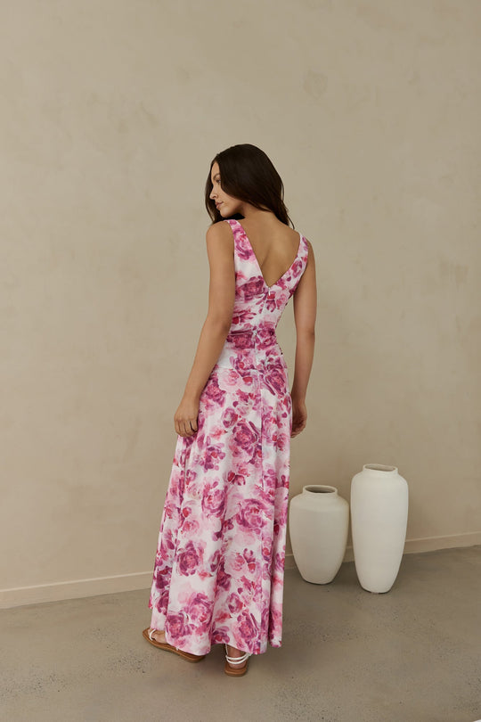 Sunset Palette Maxi Dress Pink