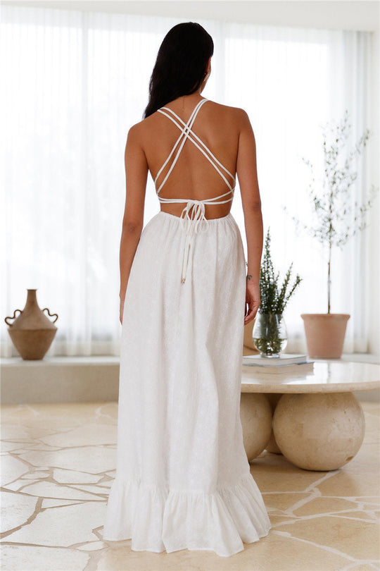 Crystal Clarity Maxi Dress White