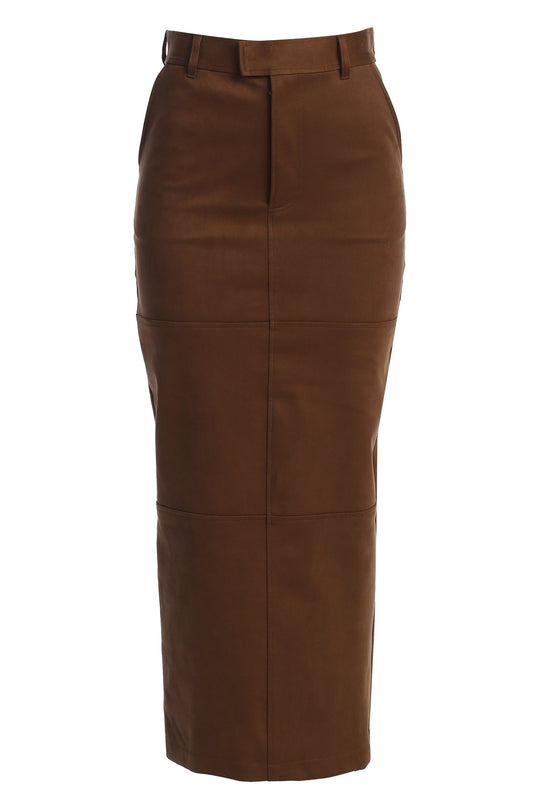 Chocolate Joy Suede Maxi Skirt