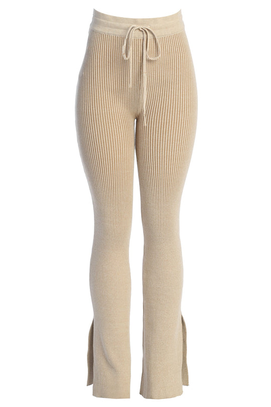 Taupe/White Faya Ribbed Pants