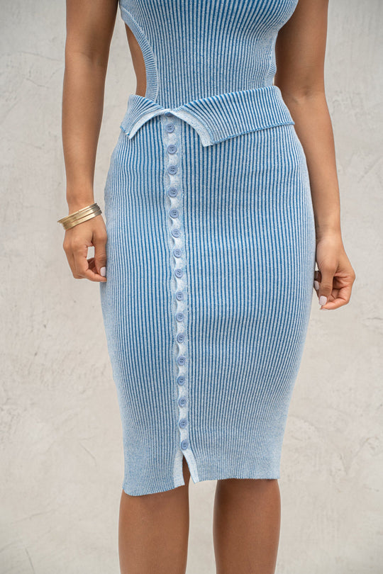 Denim/White Over The Top Skirt