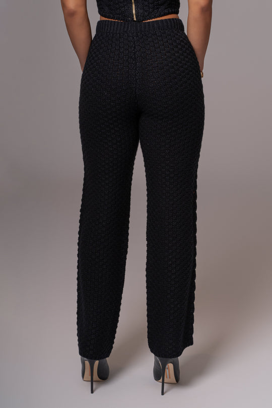 Black Madison Knit Pants
