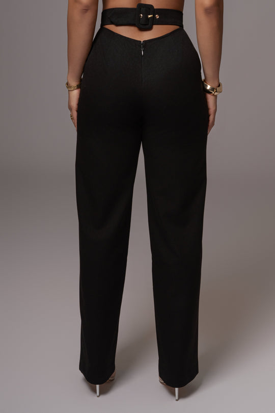 Black Status Belted Pants