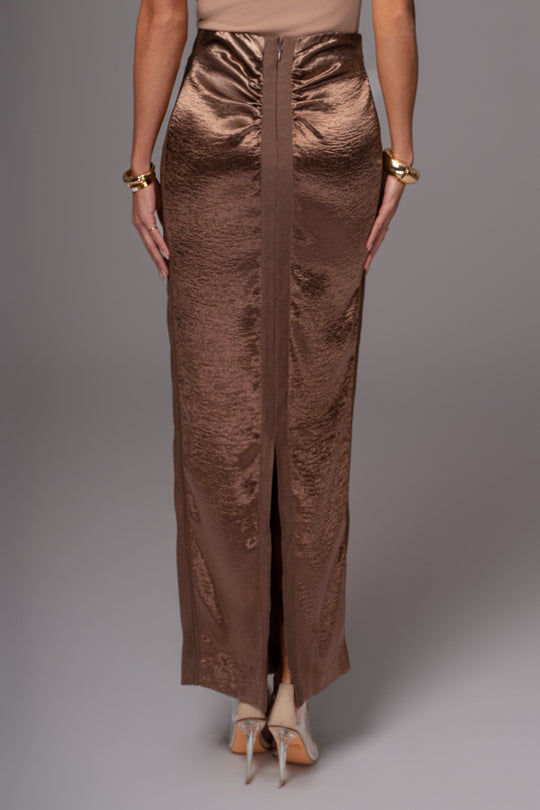 Chocolate Nora Satin Maxi Skirt