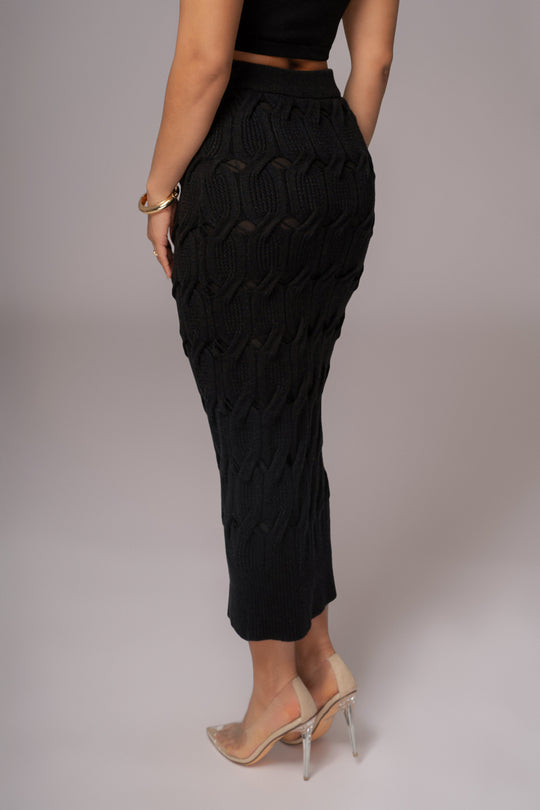 Black Morgan Knit Maxi Skirt