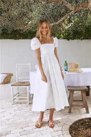 Honeysuckle Haven Maxi Dress White