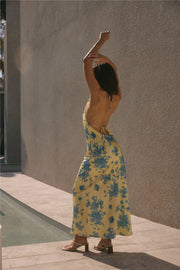 Sunset Skies Halter Maxi Dress Yellow