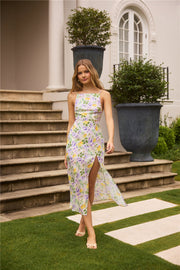 Vivid Garden Midi Dress Purple