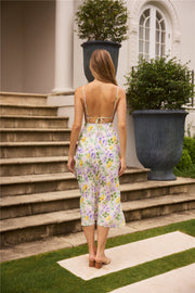 Vivid Garden Midi Dress Purple