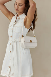 Off Duty Explorer Denim Mini Dress White