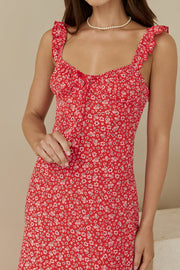 Berry Bloom Maxi Dress Red