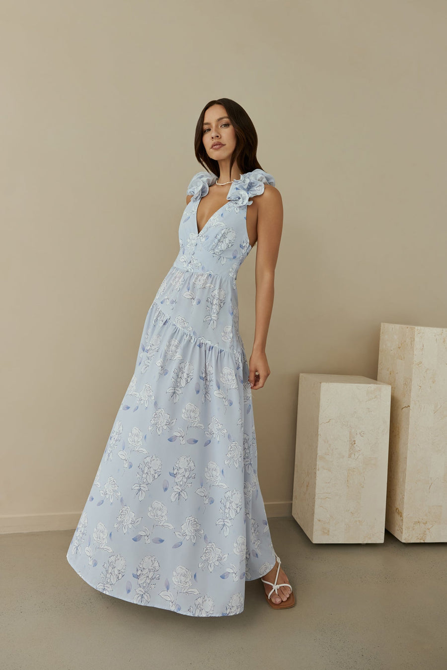 Pretty Smile Maxi Dress Blue