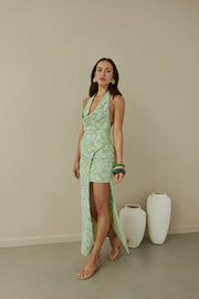 Coconut Island Halter Maxi Dress Green