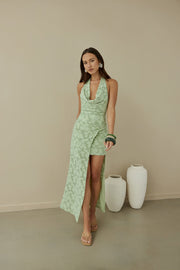 Coconut Island Halter Maxi Dress Green