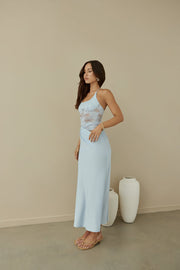 Dreamdays Halter Lace Maxi Dress Blue