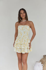 Sunshine Chic Strapless Mini Dress Yellow