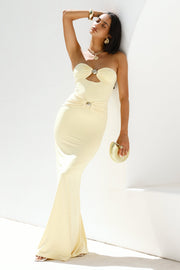Kleo Strapless Maxi Dress Yellow