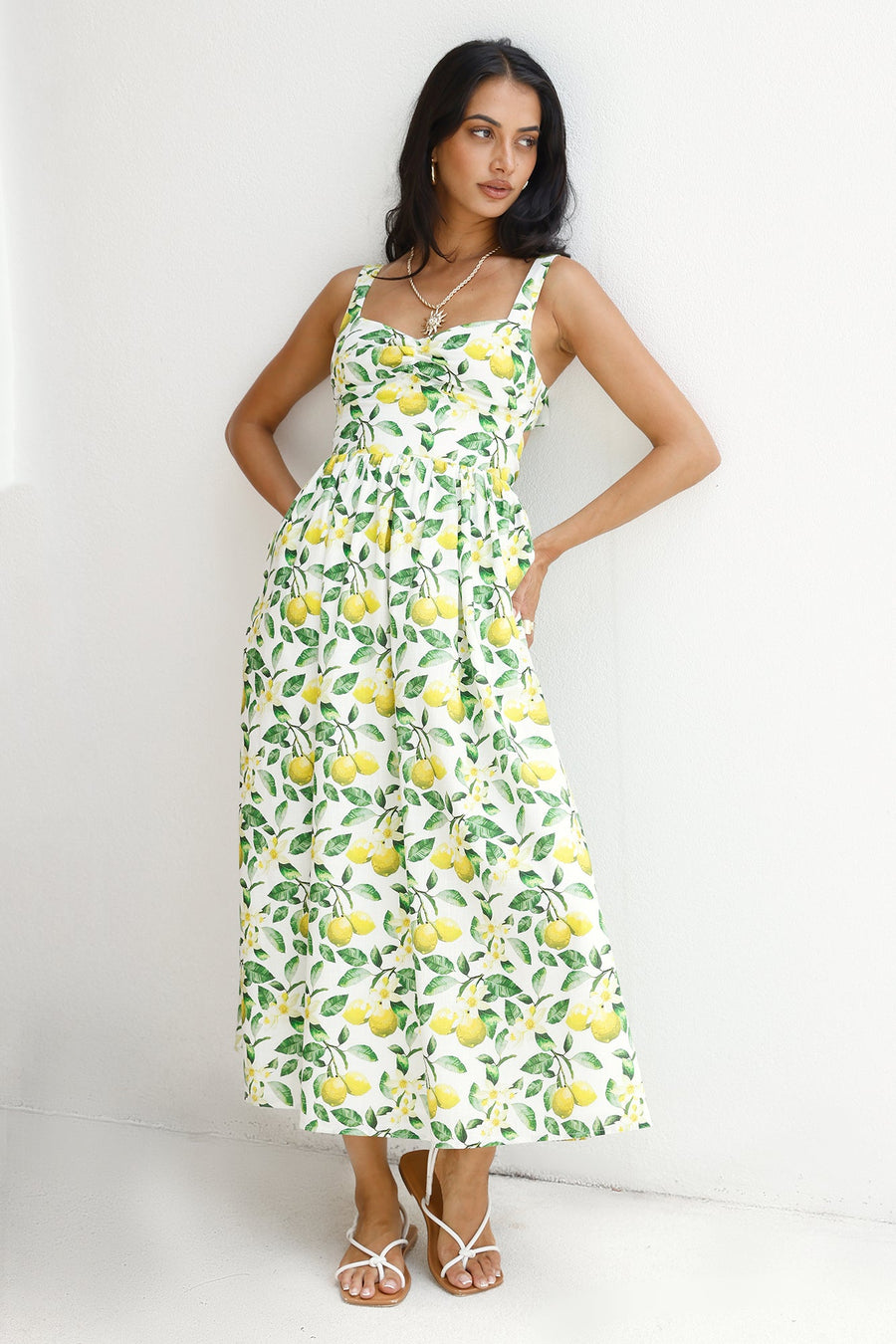 Under The Lemon Tree Midi Dress Print