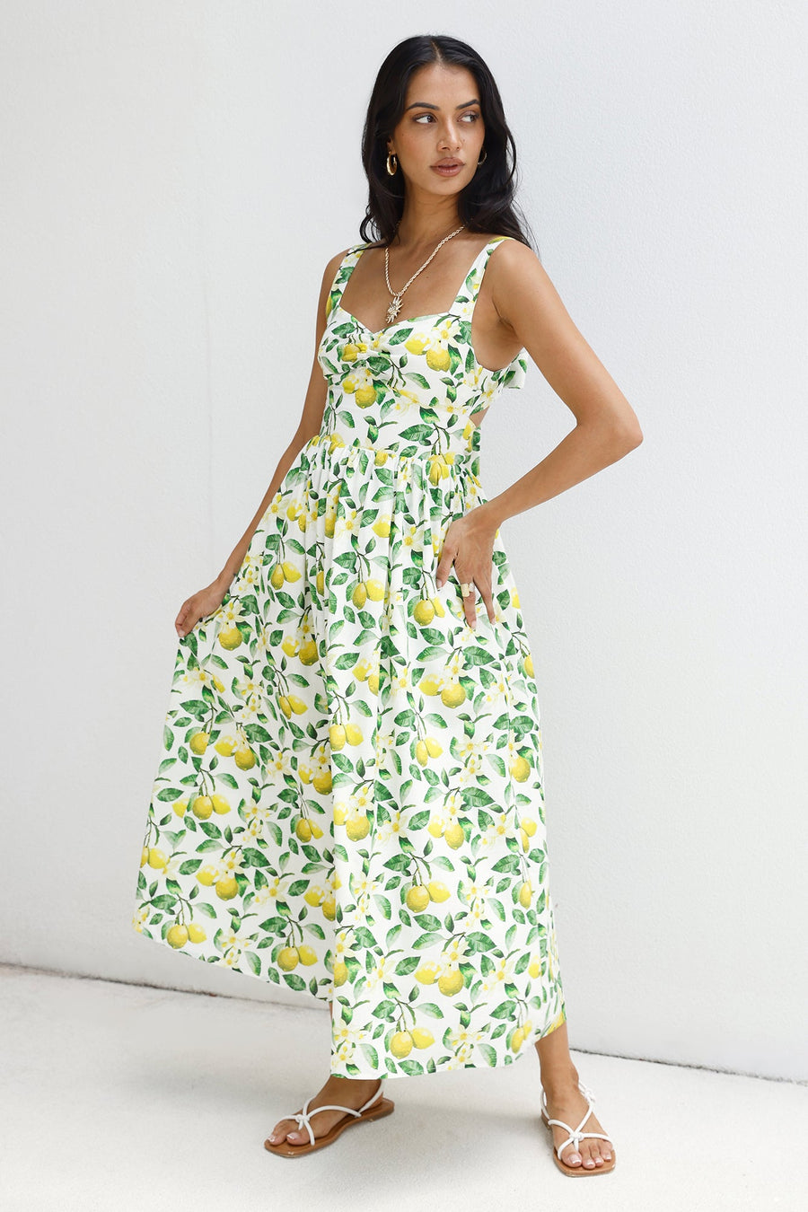 Under The Lemon Tree Midi Dress Print