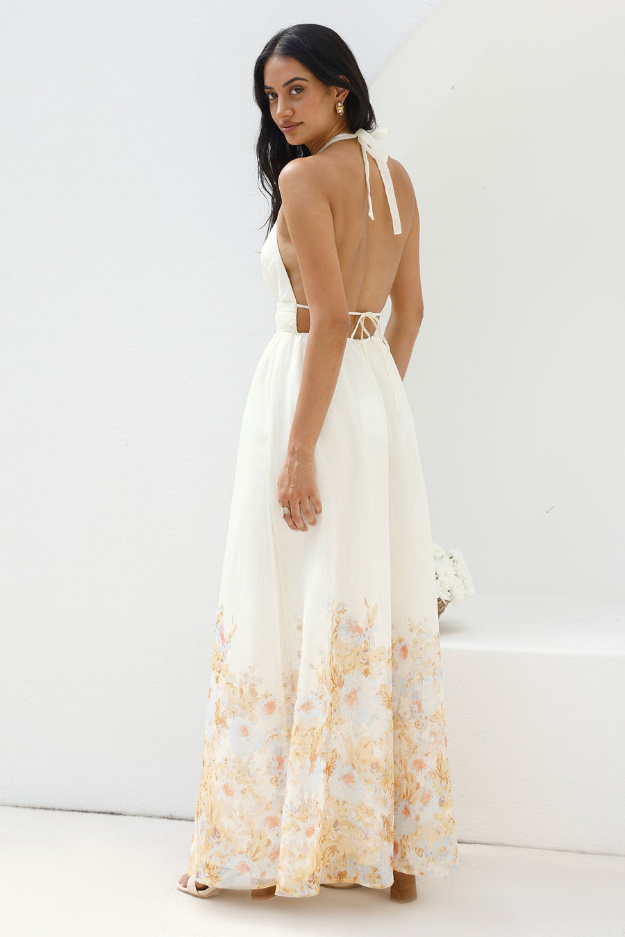 The Meadow’s Secret Halter Maxi Dress Yellow