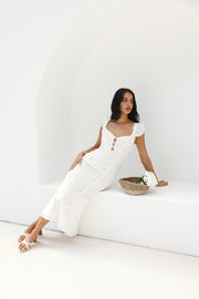 Vintage Song Midi Dress White