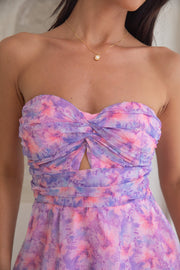 Upon The Moon Strapless Maxi Dress Purple