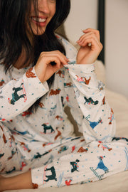 Shari Cloud Jersey PJ Set in Aprés Pups