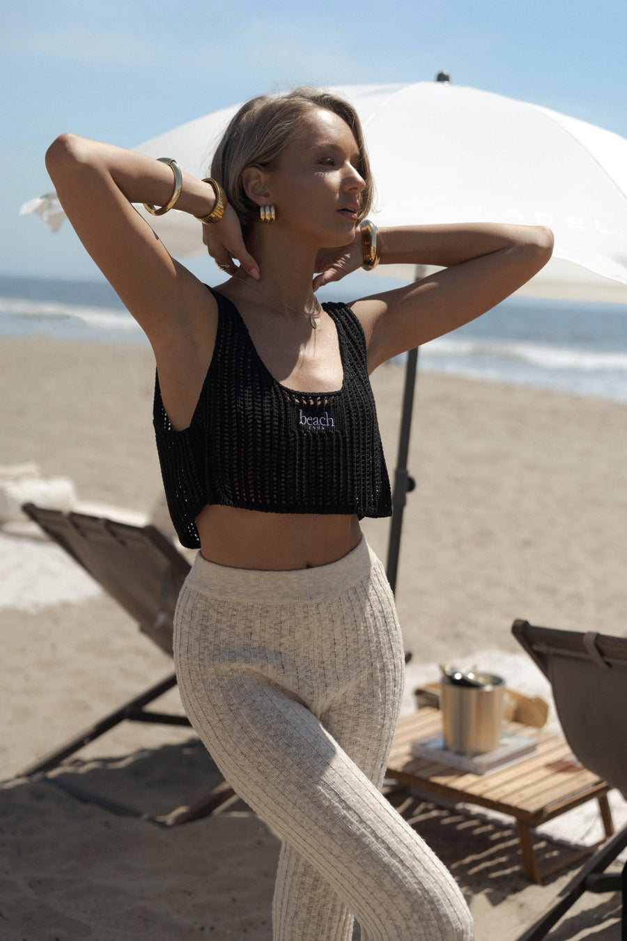 Ivory Lanah Knit Flare Pants