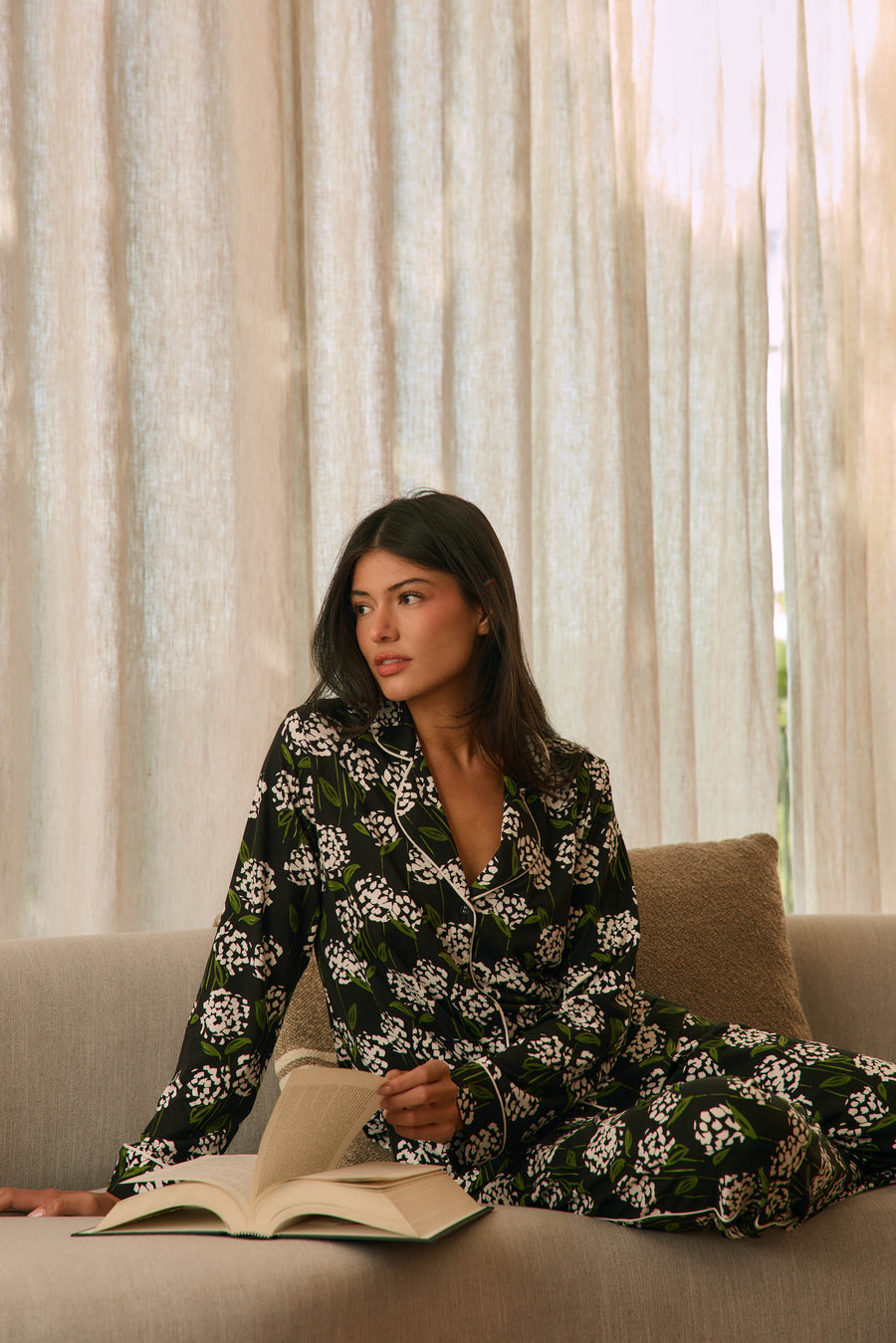 Winter Cloud Jersey PJ Set in Blossom