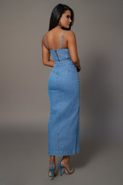 Medium Wash Adana Denim Skirt