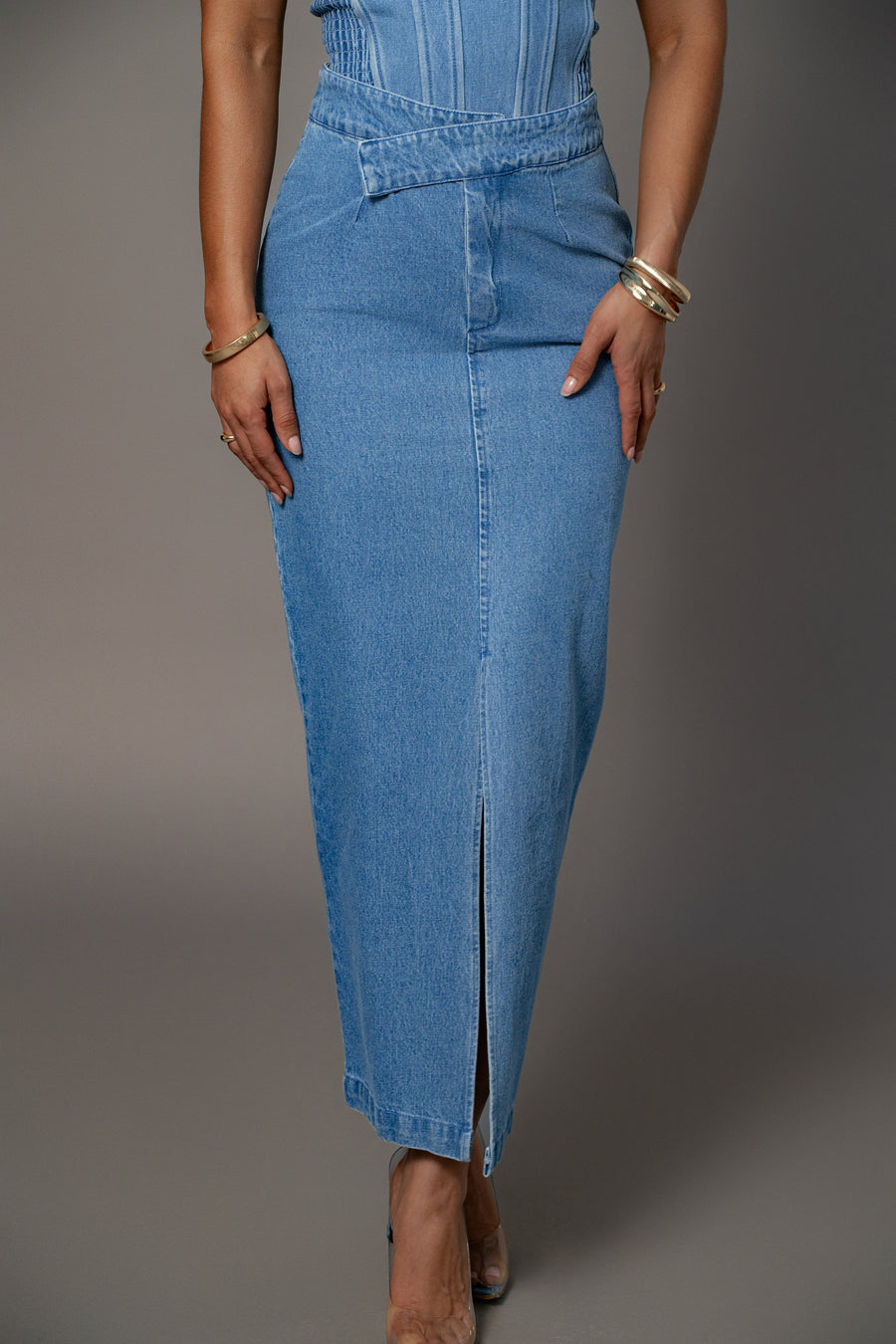 Medium Wash Adana Denim Skirt