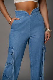 Medium Wash Jacinda Denim Utility Pants