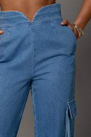 Medium Wash Jacinda Denim Utility Pants