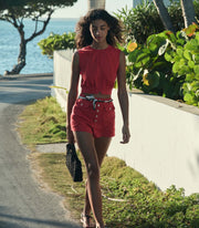 DORIS TOP -- SCARLET