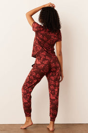 Nadia Cloud Jersey PJ Set in Botanical