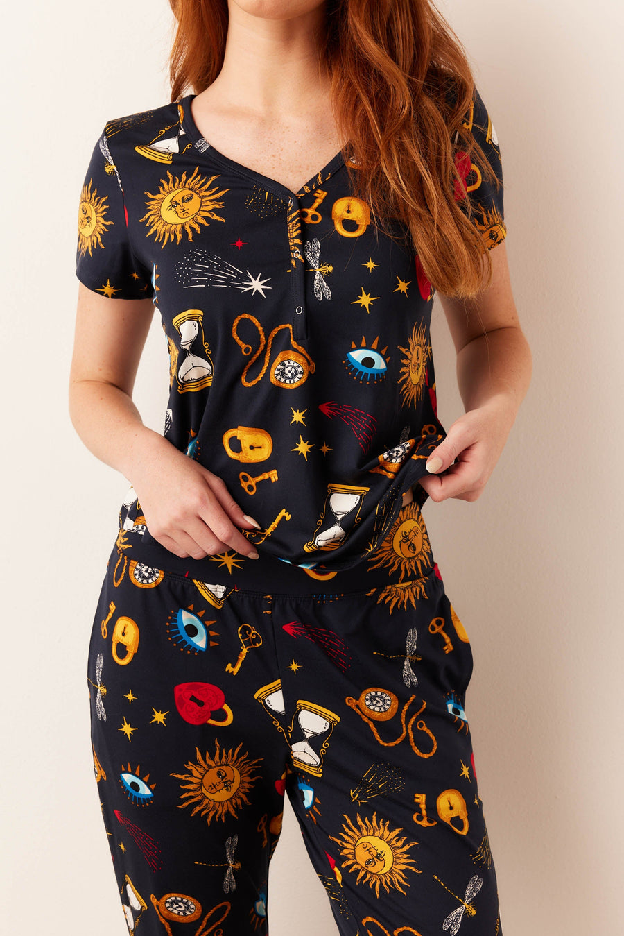 Nadia Cloud Jersey PJ Set in Mystic