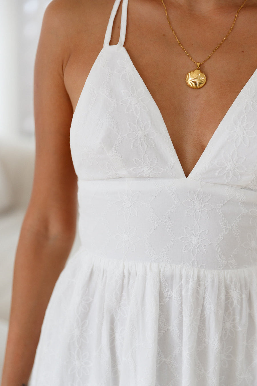 Crystal Clarity Maxi Dress White