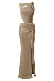 PRE-ORDER Gold Hazel Metallic Wrap Skirt