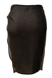 Black Dreamscape Lurex Knit Mini Skirt