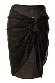 Black Dreamscape Lurex Knit Mini Skirt