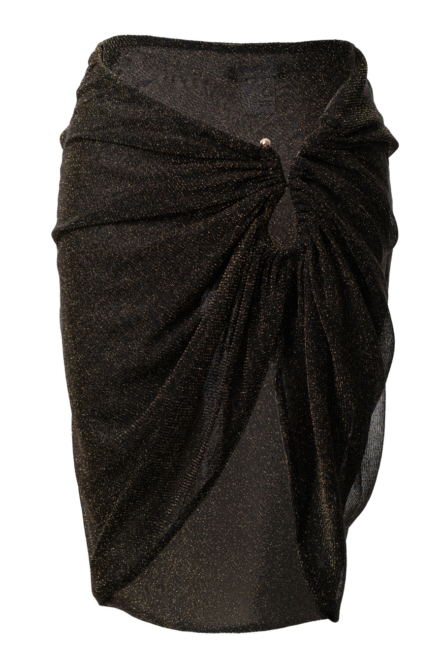 Black Dreamscape Lurex Knit Mini Skirt