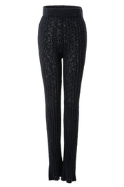 Black Lanah Knit Flare Pants