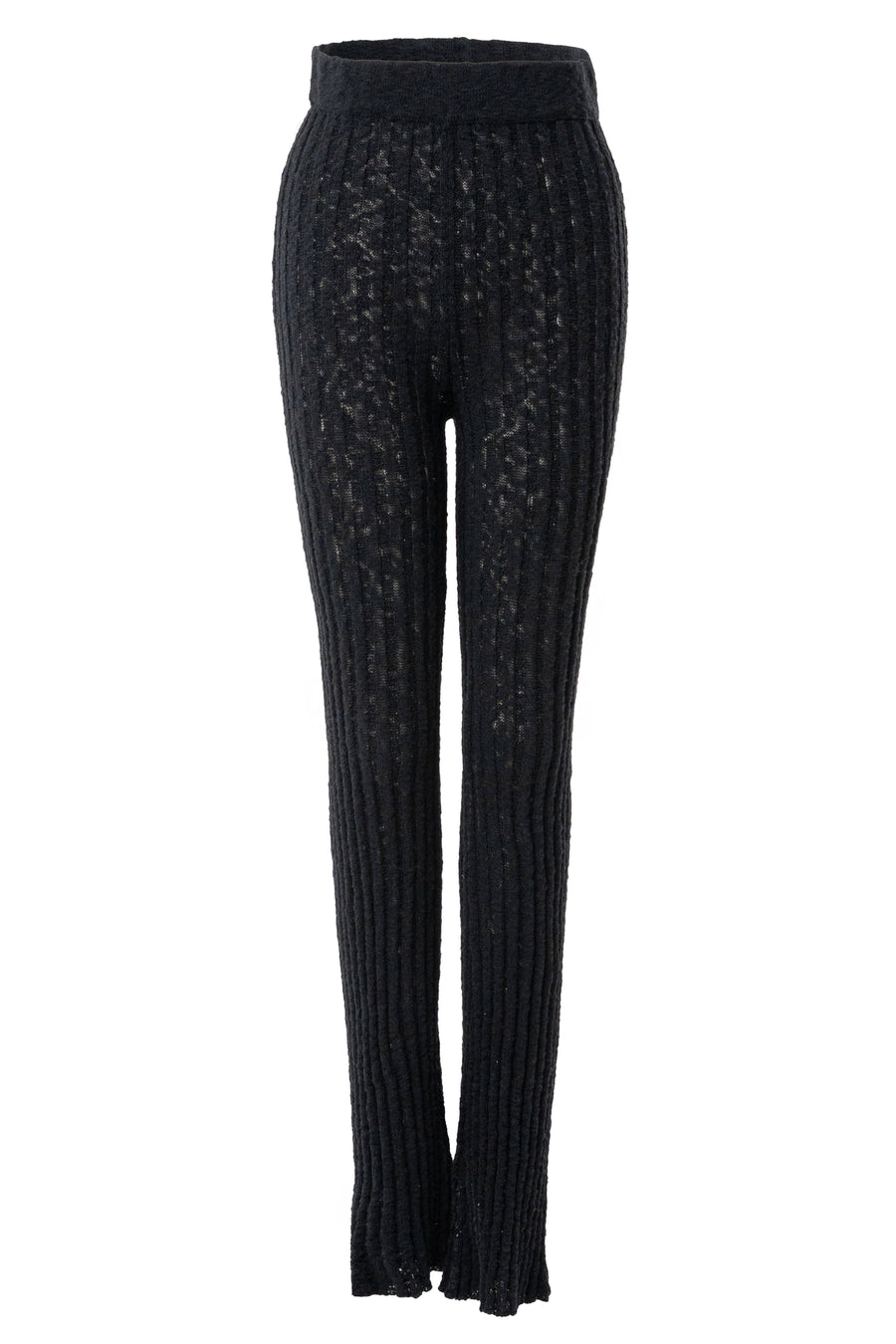 Black Lanah Knit Flare Pants