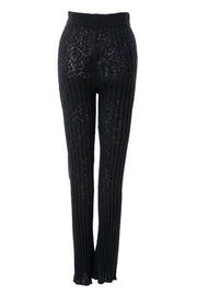 Black Lanah Knit Flare Pants