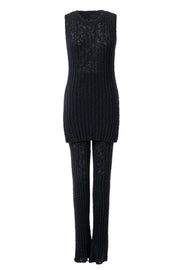 Black Lanah Knit Flare Pants