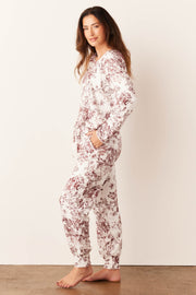 Shari Cloud Jersey PJ Set in Cambridge Toile