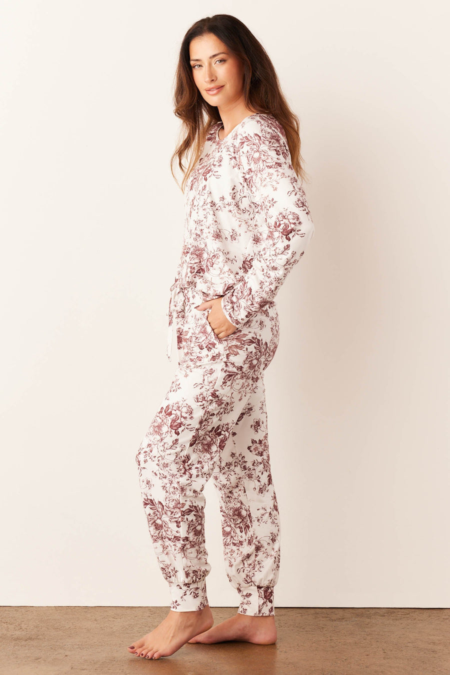 Shari Cloud Jersey PJ Set in Cambridge Toile