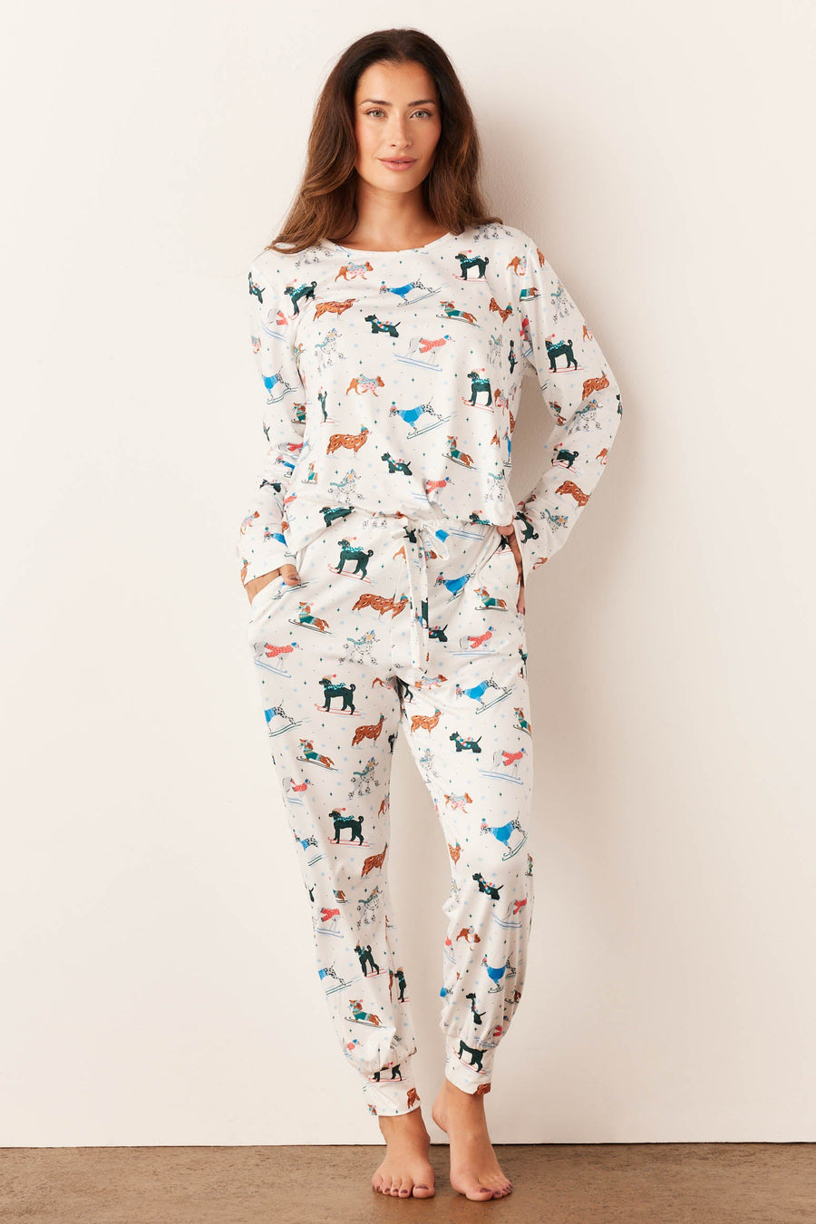 Shari Cloud Jersey PJ Set in Aprés Pups