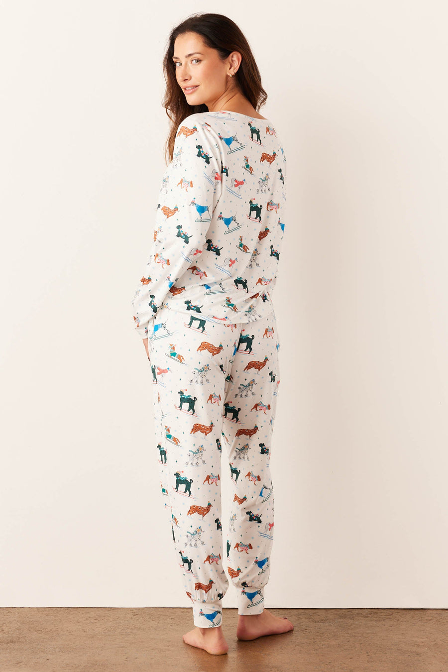 Shari Cloud Jersey PJ Set in Aprés Pups